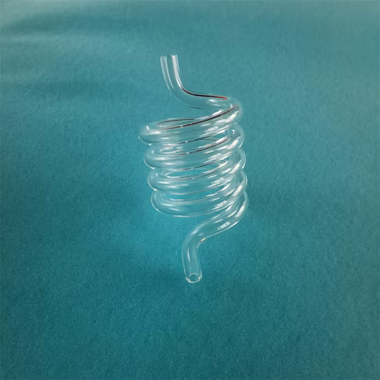 Tubo de vidrio de cuarzo espiral de resistencia al calor, bobina fundida, tubo de vidrio de cuarzo de sílice