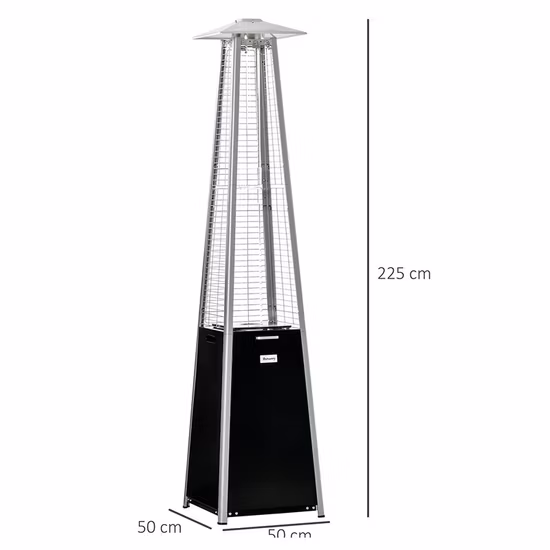 Pirámide Hater de tubo de cuarzo, 2,2 metros, 11,2 kw, propano, butano y GLP